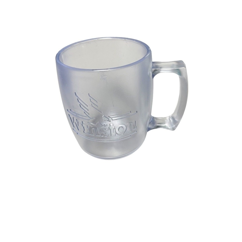 Winston Cigarettes Advertising Hard Plastic Frosted Coffee Mug